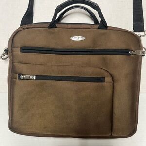 Samsonite Tan Laptop Bag with Black Accents